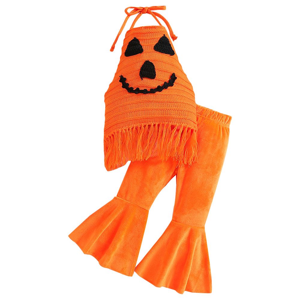 Sugar Rush - 2pc-Set - Halloween Sleeveless Top & Pants - Orange