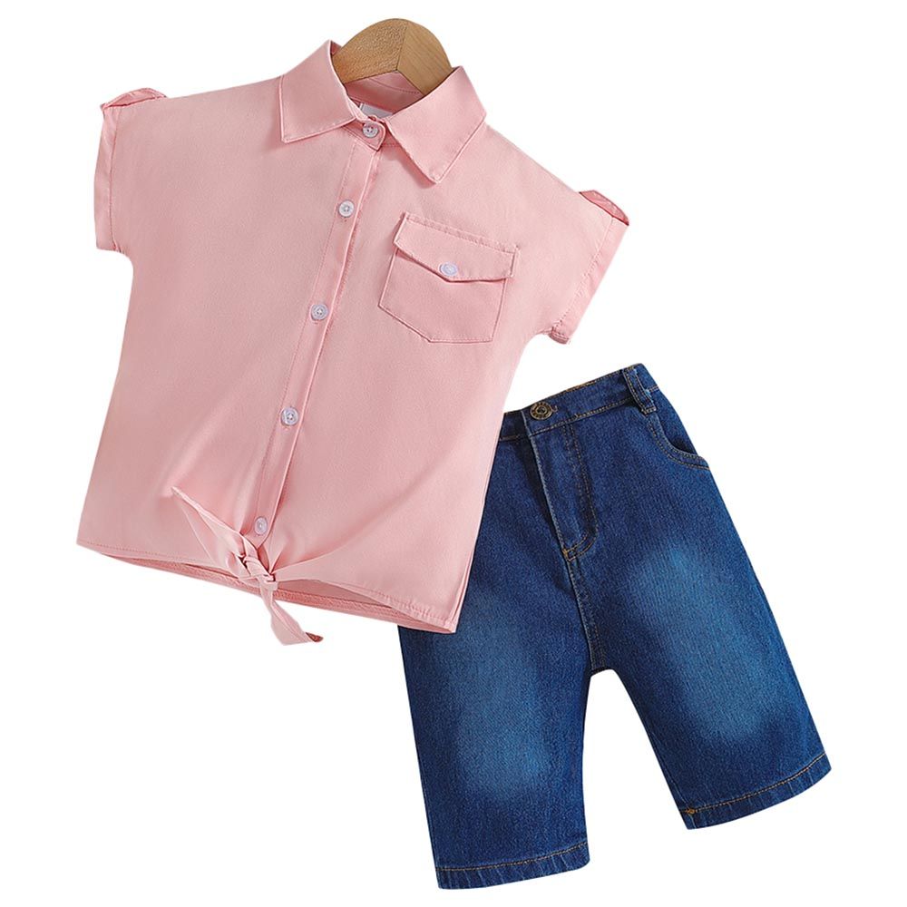 Sugar Rush - 2pc-Set - Solid Short Sleeves Top & Shorts