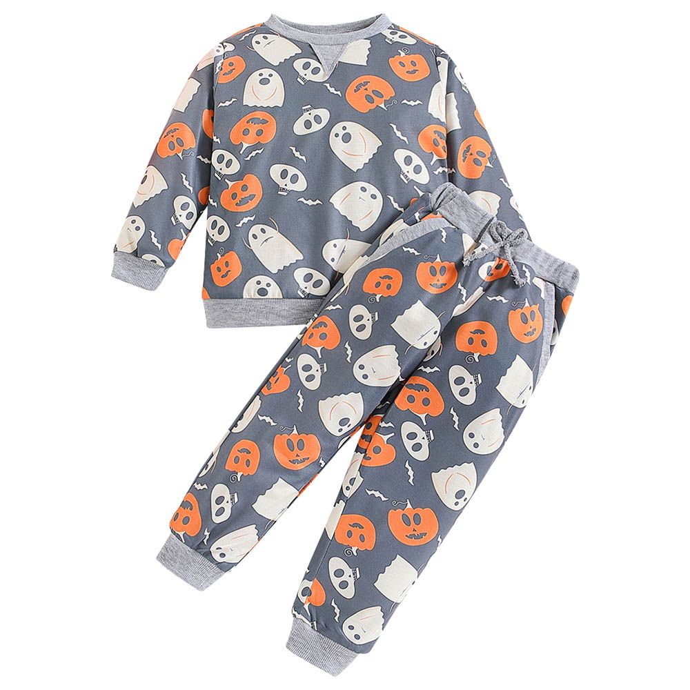 Sugar Rush - 2pc-Set - Halloween Sweatshirt & Joggers - Grey