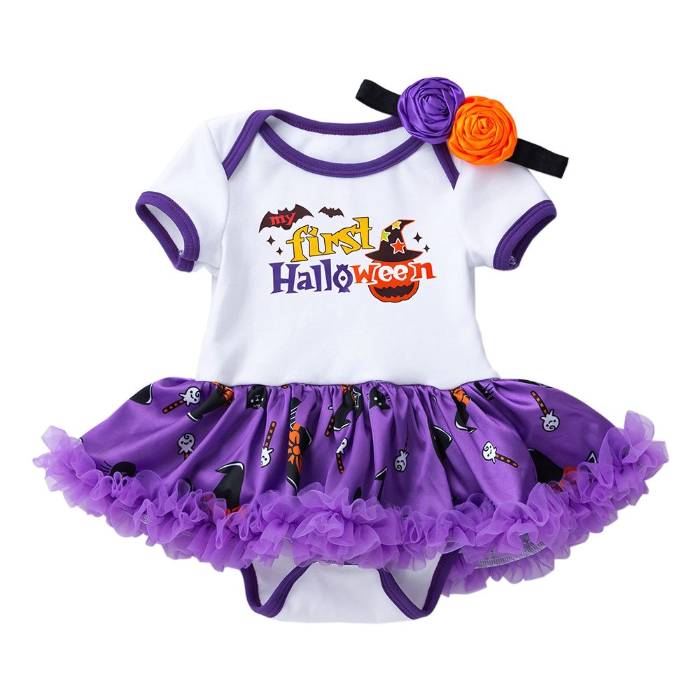 Spooky By Super Cute - Short Sleeves Bodysuit - Purple