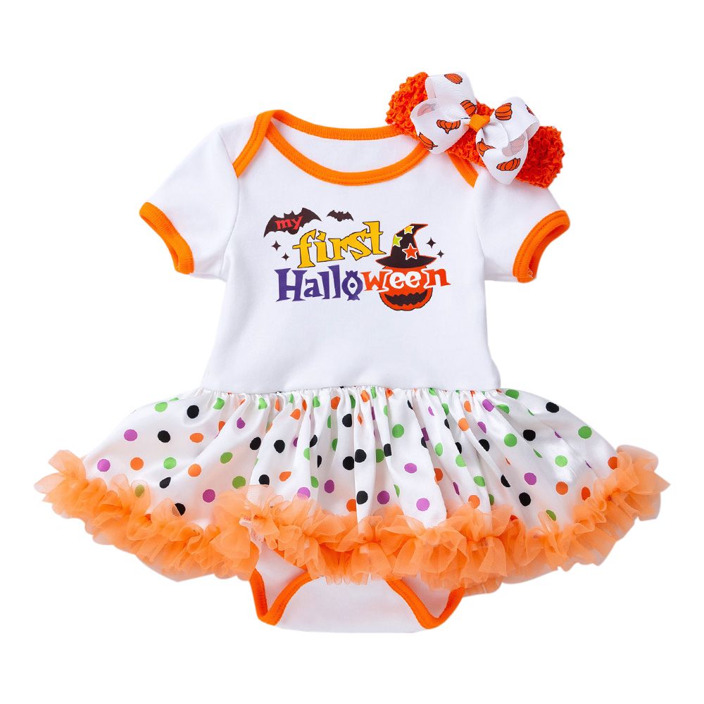 Spooky By Super Cute - Short Sleeves Bodysuit - Orange