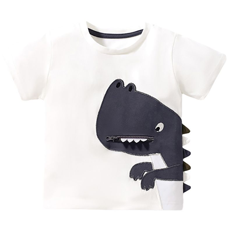 Sugar Rush - Dino Print Short Sleeves T-Shirt - White