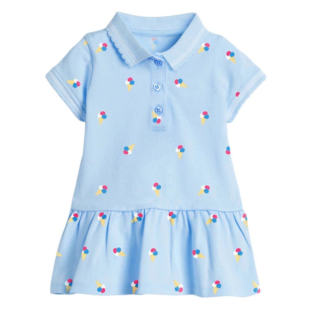 Sugar Rush - Ice-Cream Print Short Sleeves Dress - Blue