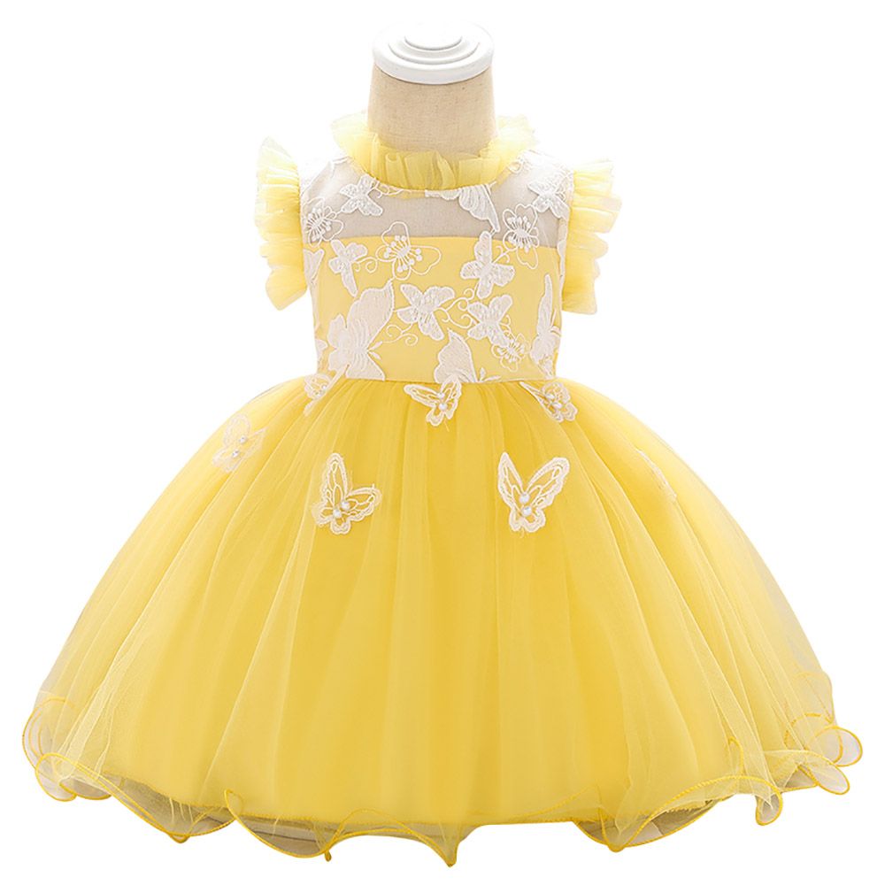 Sugar Rush - Lovely Yellow Sleeveless Party Dress_0m-24m