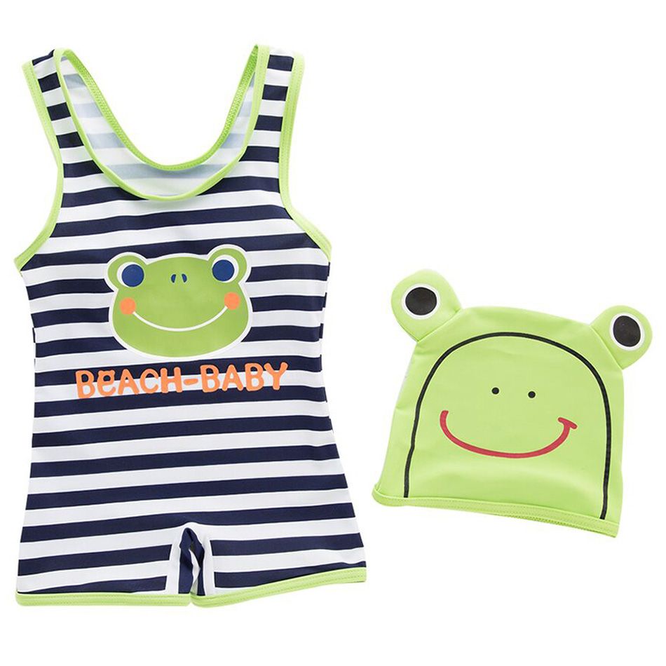 Super Cute - Frog-Themed 1-pc Wetsuit + Swimcap