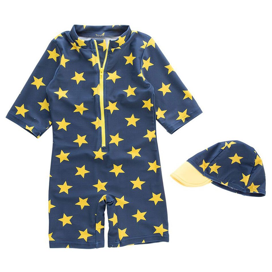 Super Cute - Midnight-Themed 1-pc Wetsuit + Swimcap