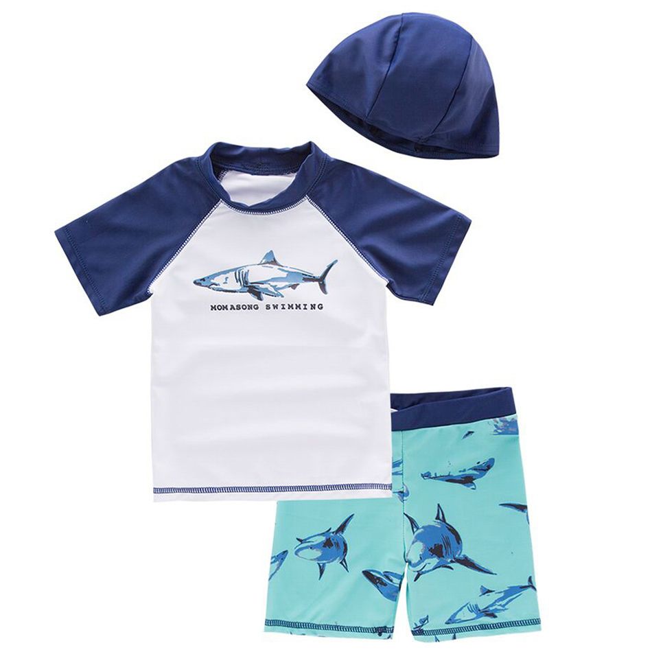 Sugar Rush - Shark-Themed 2-pc Swimsuit + Swimcap