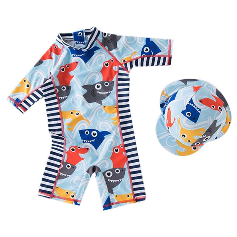 Sugar Rush - Cartoon Dog Print 5-pc Wetsuit + Swimcap