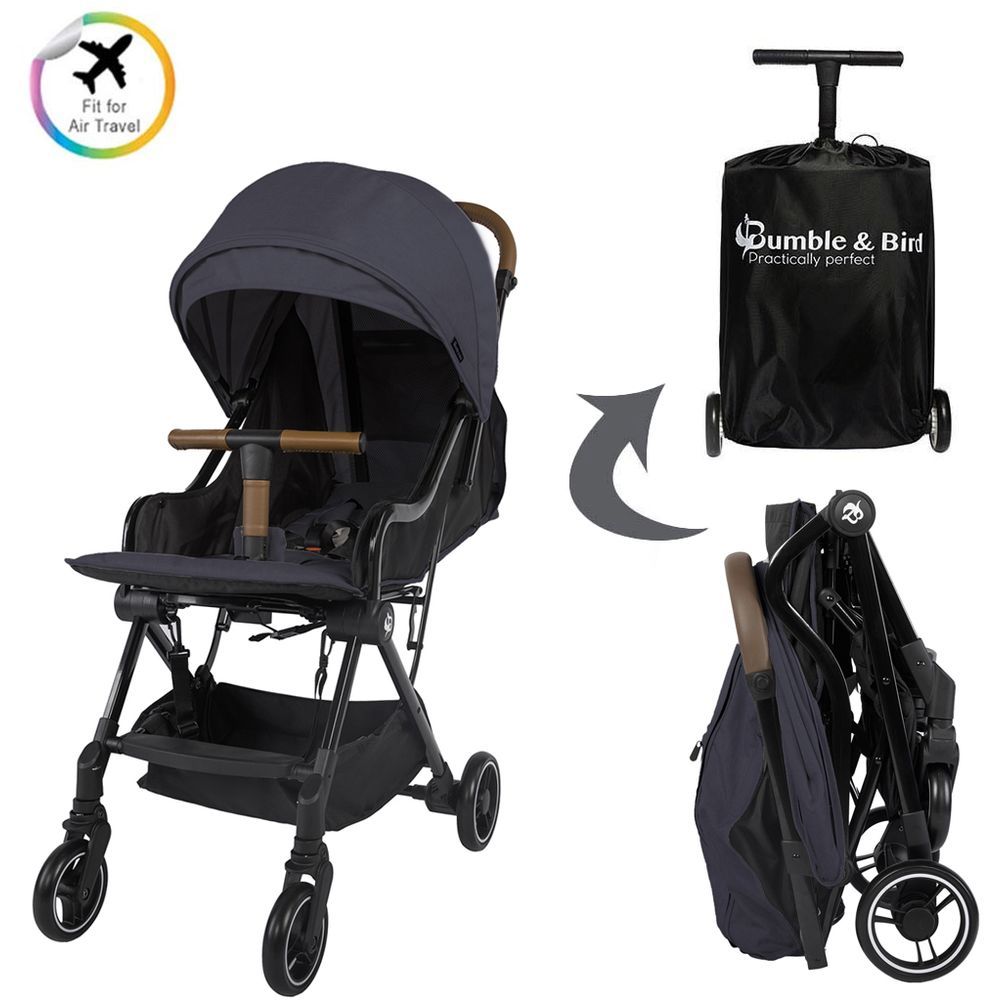 Bumble & Bird - Robin Lightweight Travel Stroller - Dark Grey