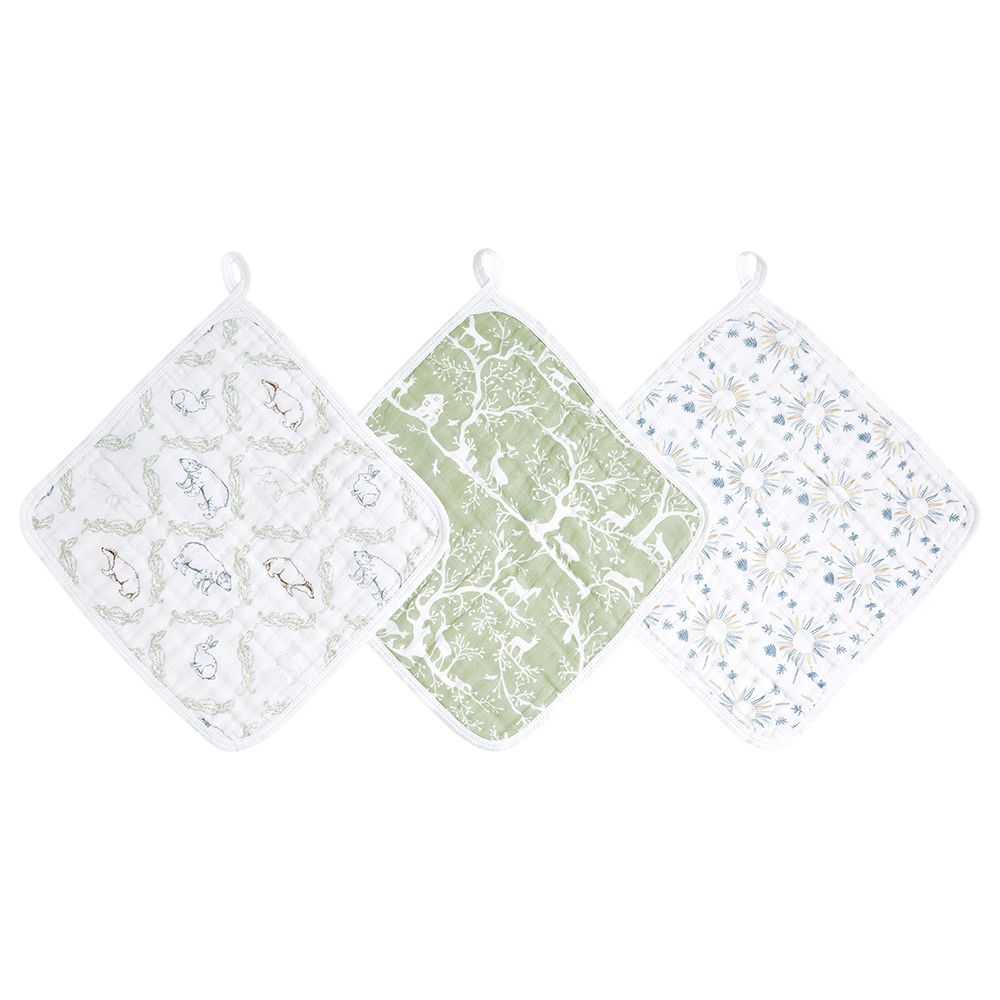 Aden + Anais - Essentials Muslin Washcloth - Pack of 3 - Harmony