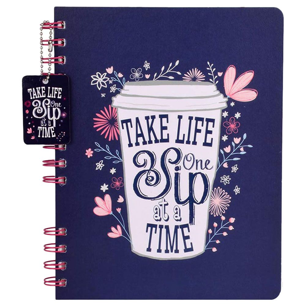 Doodle - Morning Glory Wiro Notebook - Blue