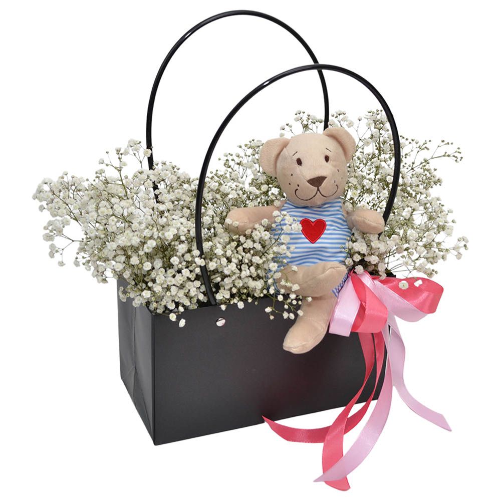 Aiwa Flowers - Teddy's Cloud Flower Hamper