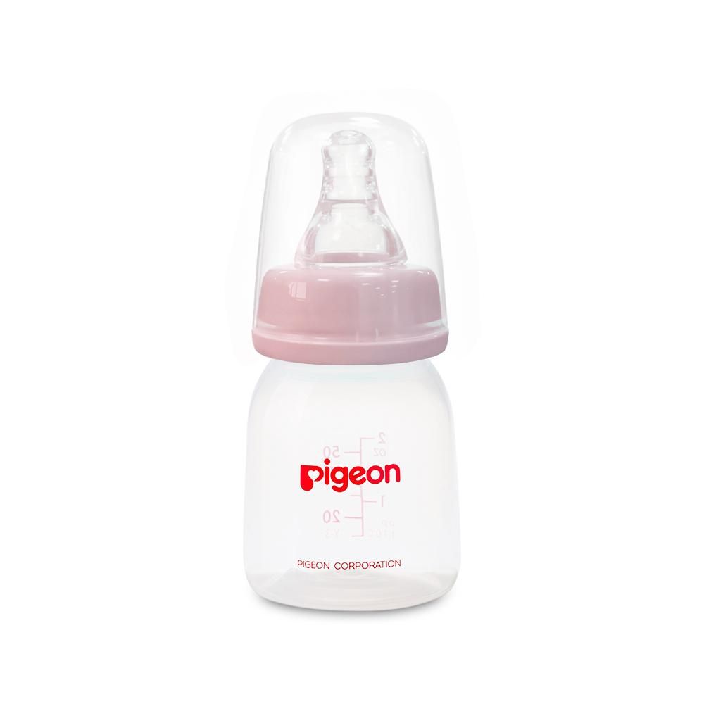 Pigeon - Feeding Bottle 50ml W/ Transparent Cap - Pink