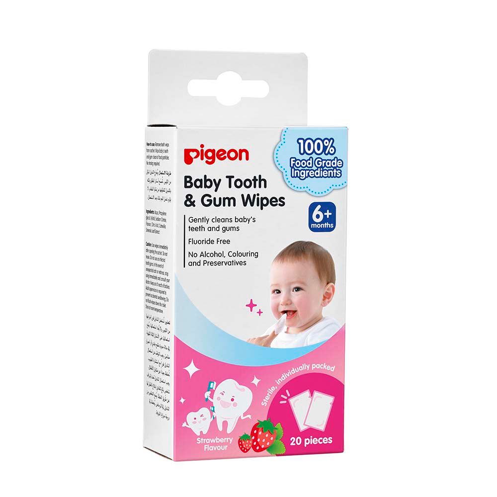 Pigeon - Baby Tooth & Gum Wipes 20 Sheets Strawberry 