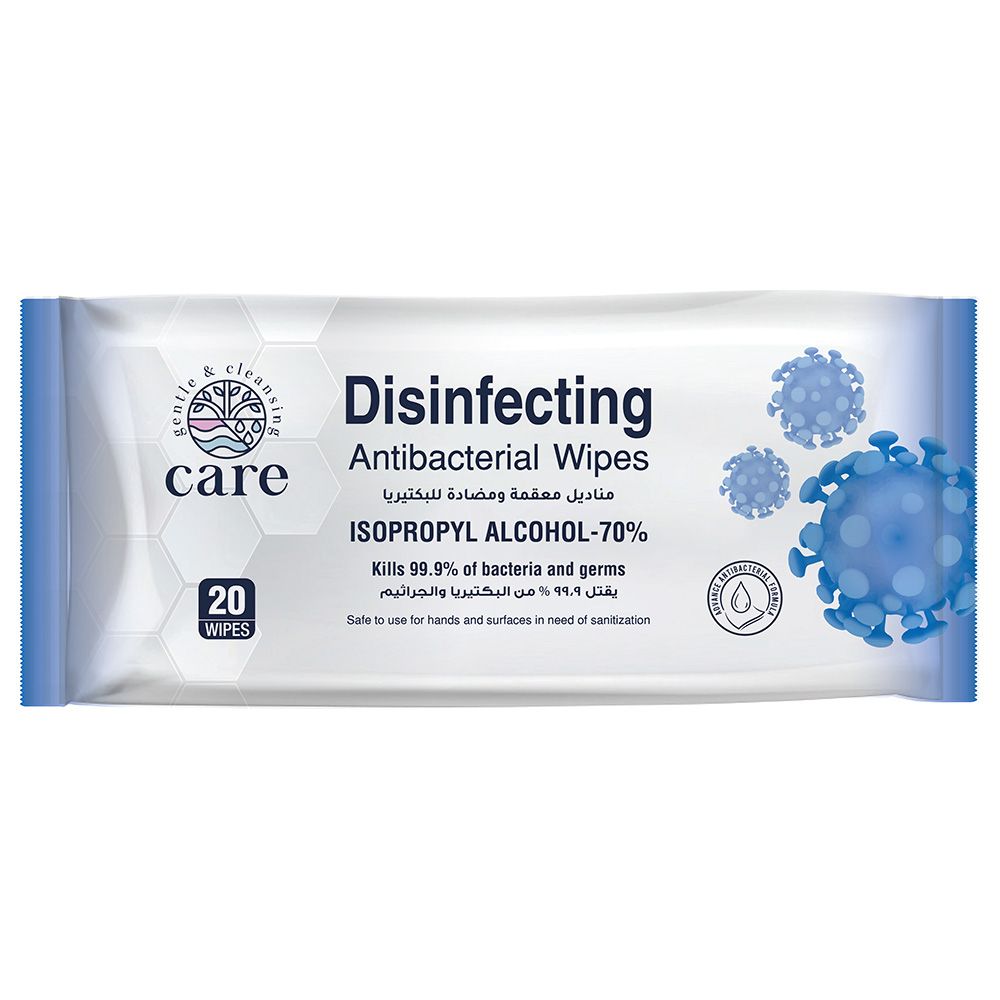 Care Disinfecting/Antibacterial Wipes - 70% IPA (20 Sheets)