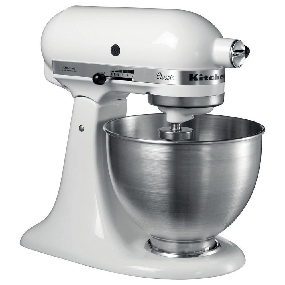 KitchenAid - Classic Tilt Head Stand Mixer 5K45SSBWH 4 3L - White