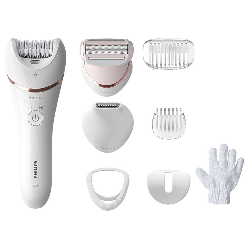 Philips - BRE720 Series 8000 Wet & Dry Epilator - White