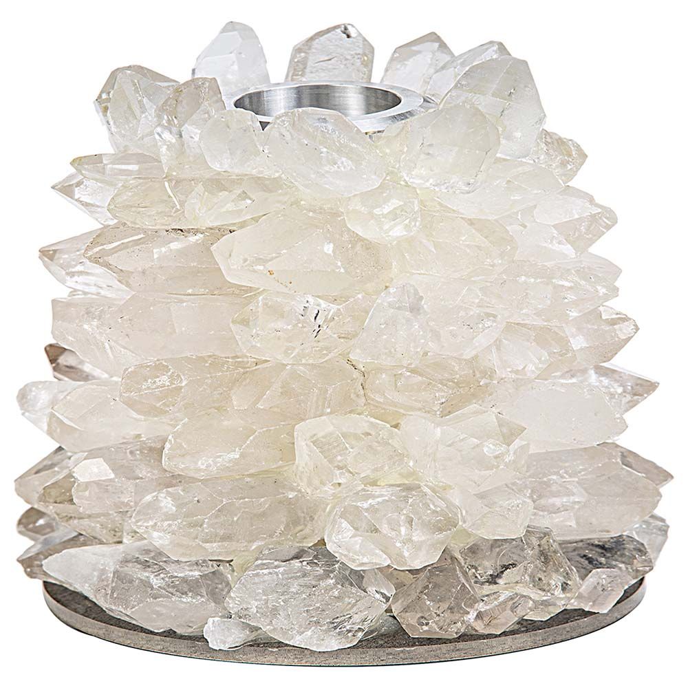 A'ish Home - Quartz Candle Holder - White 