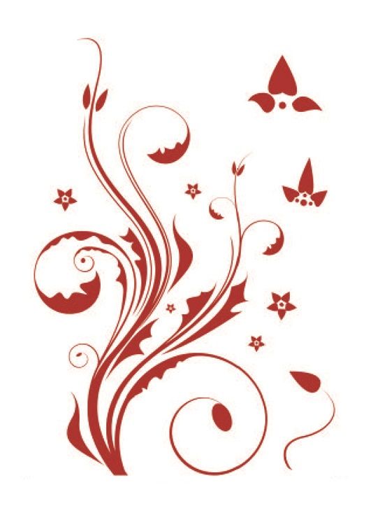 StickieArt  -  Red Floral Pattern Wall Decal 70cm