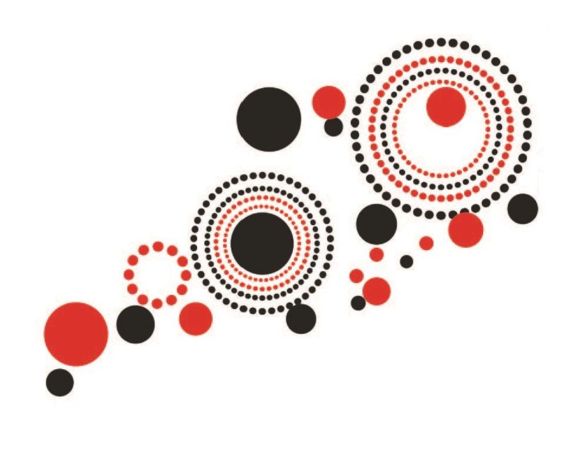 StickieArt - Abstract Red And Black Circles Removable Stickers-Medium