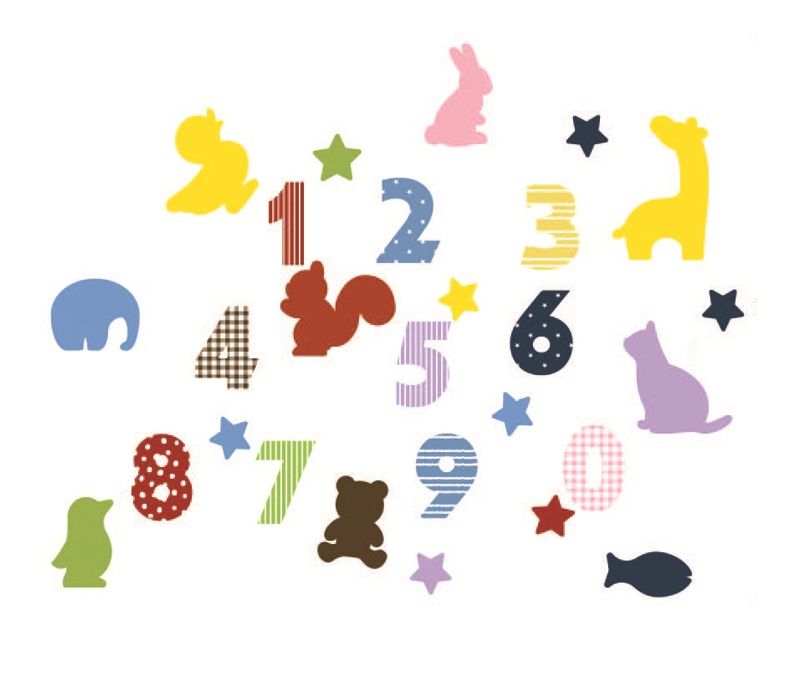 StickieArt  -  Colorful Numbers Wall Decal 70cm