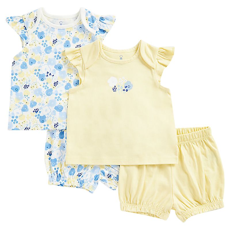 Mothercare - 4pc-Set - Flower Garden Shortie Pyjamas