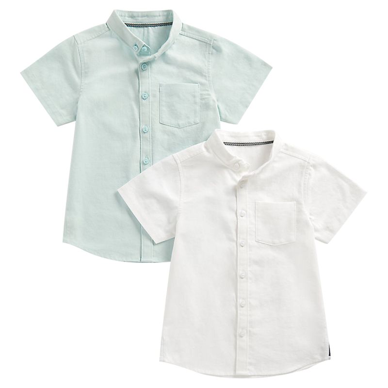 Mothercare - 2pc-Set - Boys Solid Shirt - White