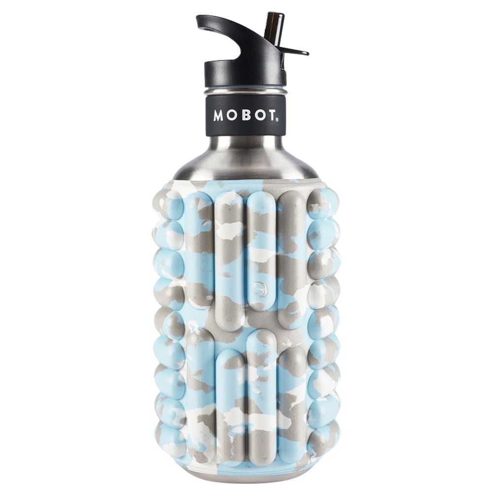 Mobot - Big Bertha Foam Roller Water Bottle - 1.18L - Pastel Blue Camo