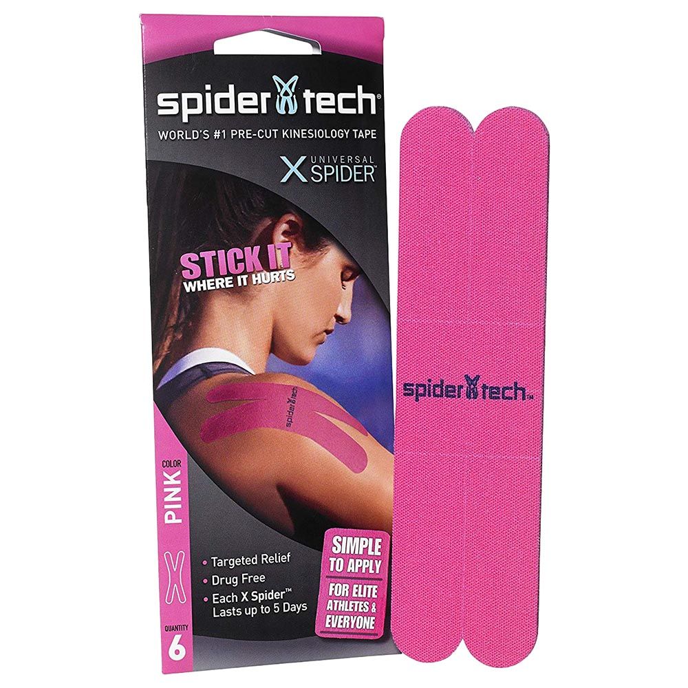 Spidertech Kinesiology Tape UNIVERSAL X Spider, 6pc - Pink