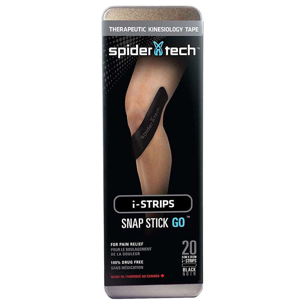 Spidertech Kinesiology Tape UNIVERSAL I Strips - 20 Pack Tin