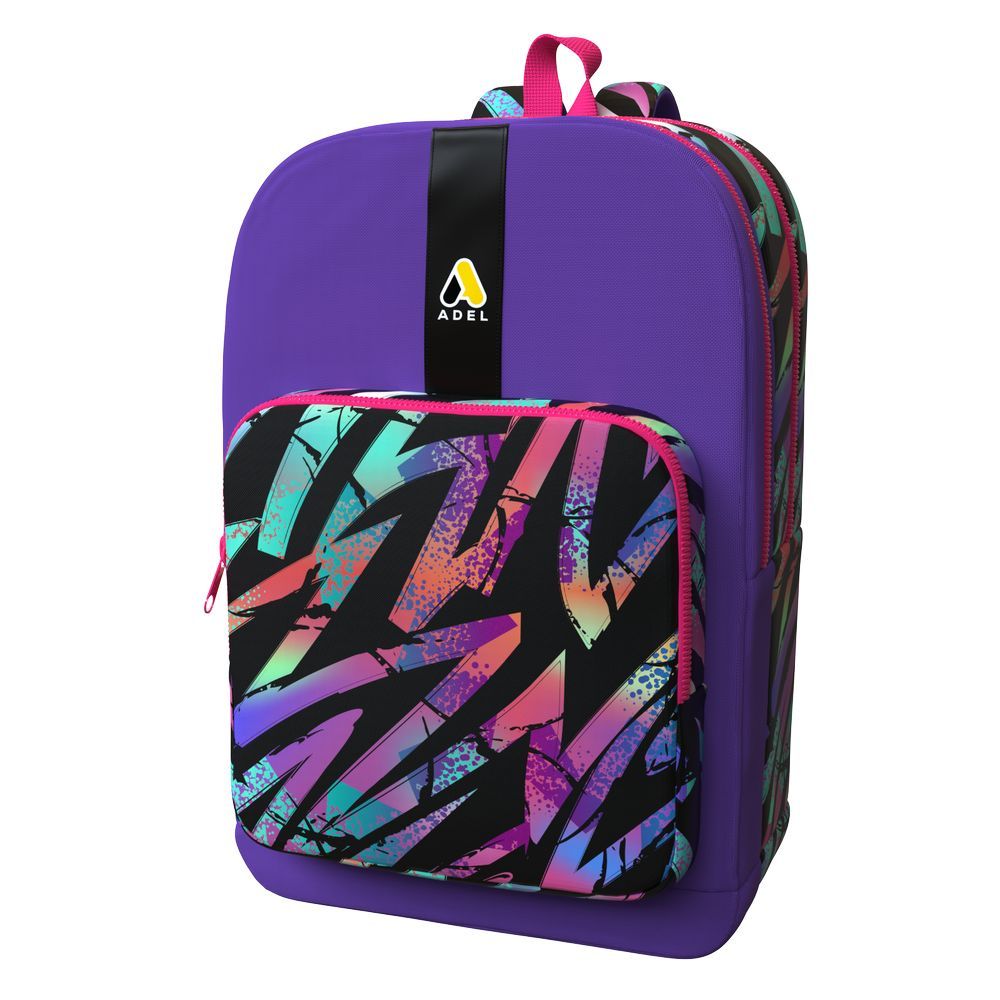 Adel - School Bag Geometry - Blue & Purple Print