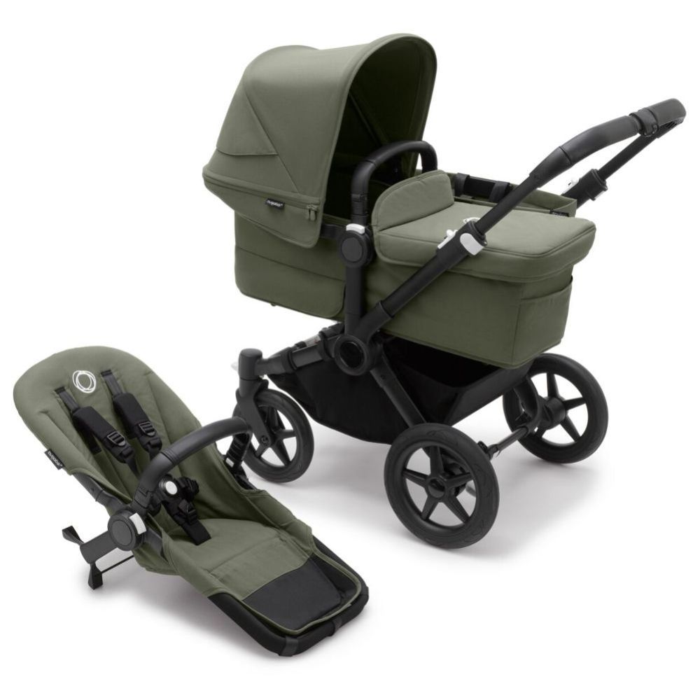 Bugaboo - Donkey 5 Mono Complete Stroller with Bassinet - Black/Forest Green