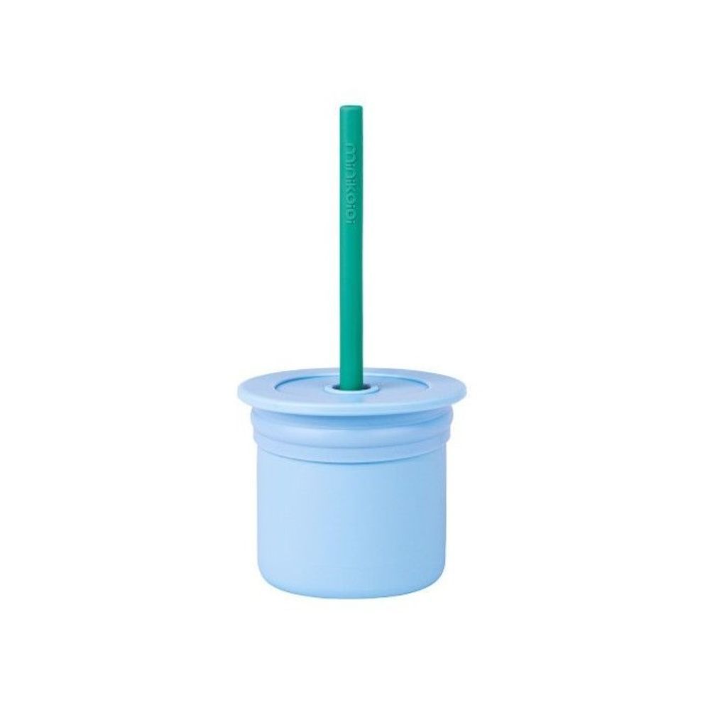 Minikoioi - 2-in-1 Cup Sip Snack - Silicone - Mineral Blue