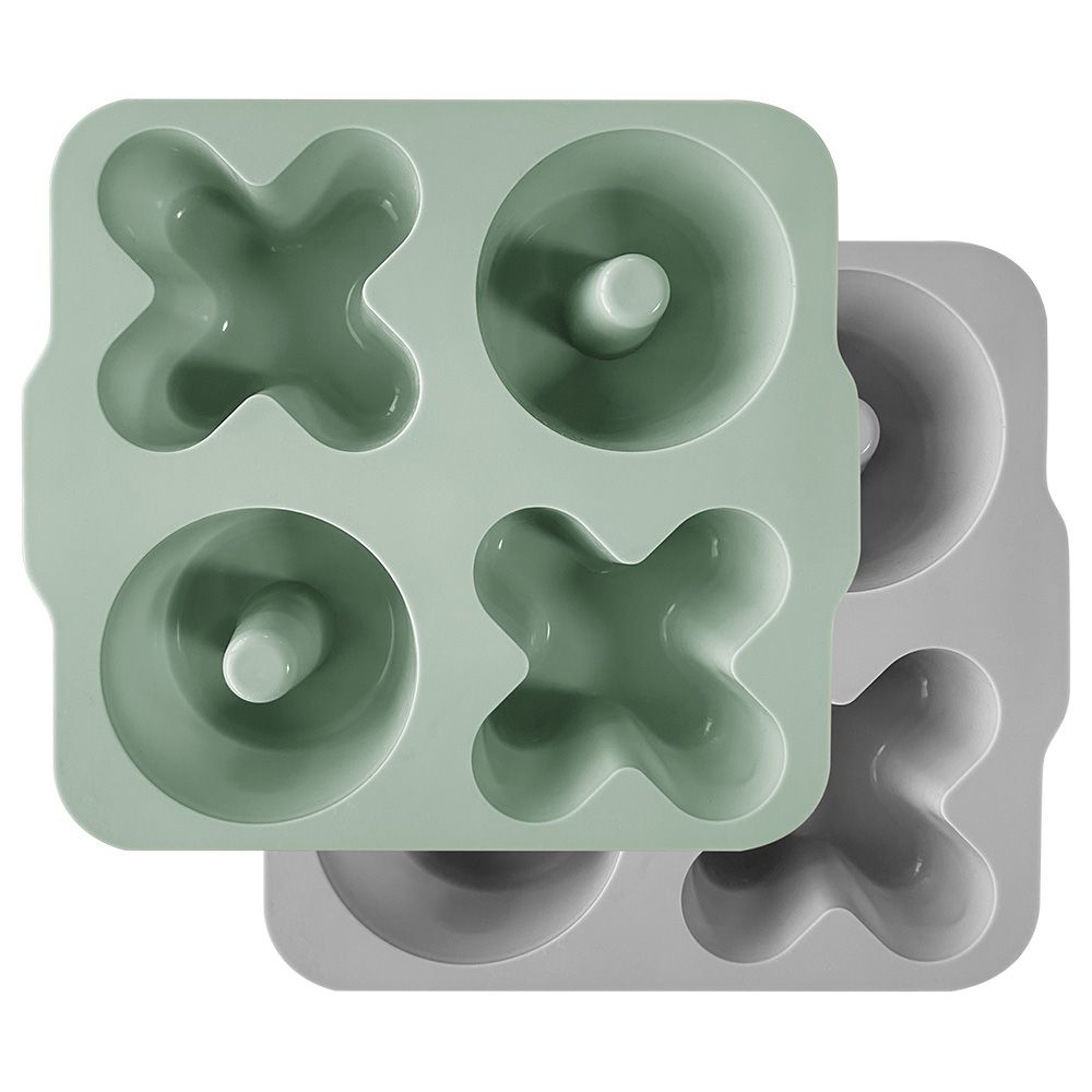 Minikoioi - XOXO Cake Silicone Mold 2pcs - River Green/Powder Grey