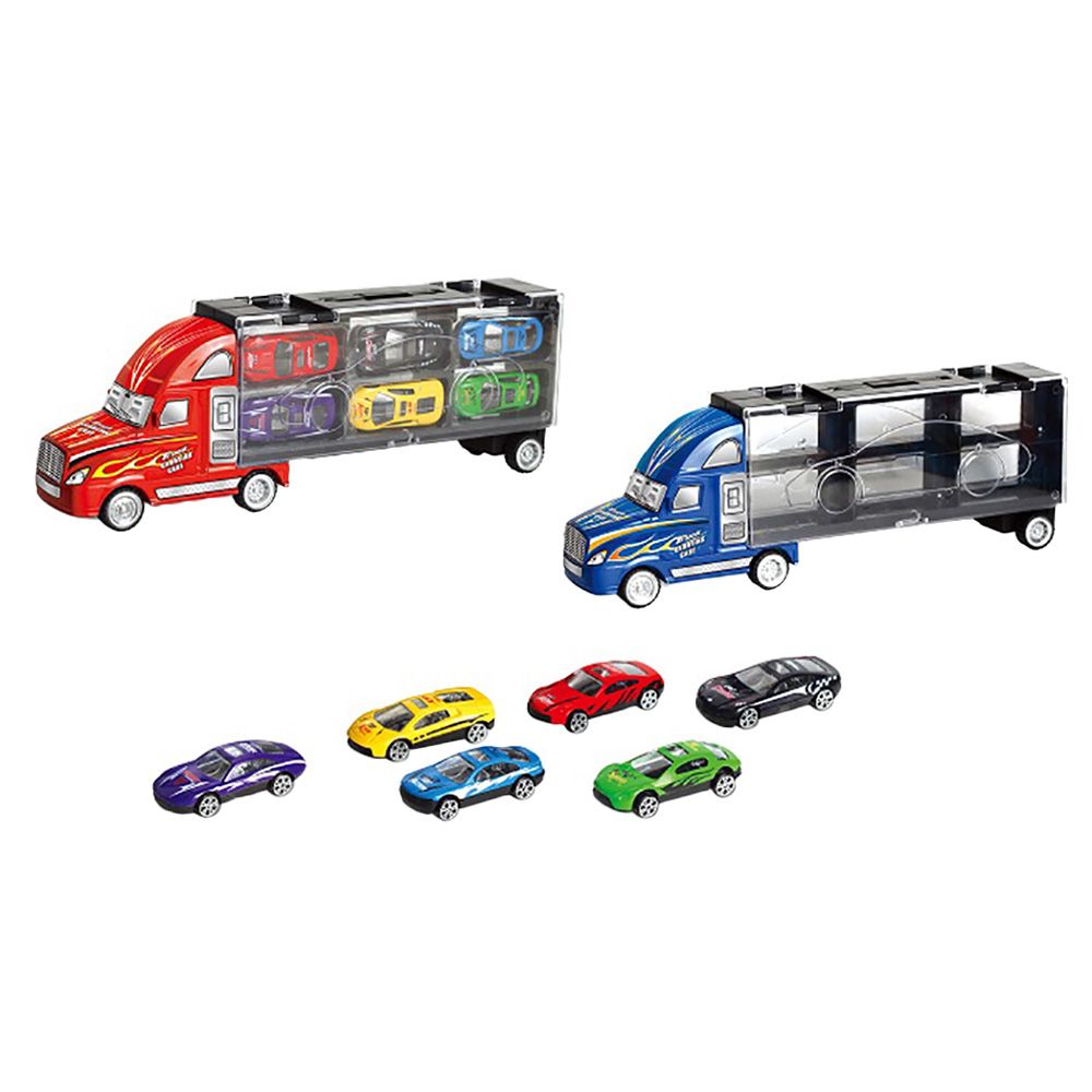 Power Joy - Vroom Trucky w/ 6pcs Die Cast Cars - Assorted 1pc