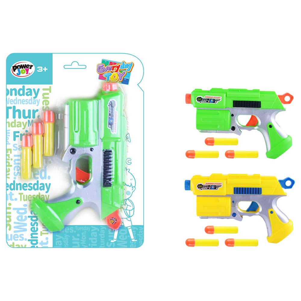 Power Joy - Everyday Toy Foam Dart Blaster Gun - Assorted 1pc