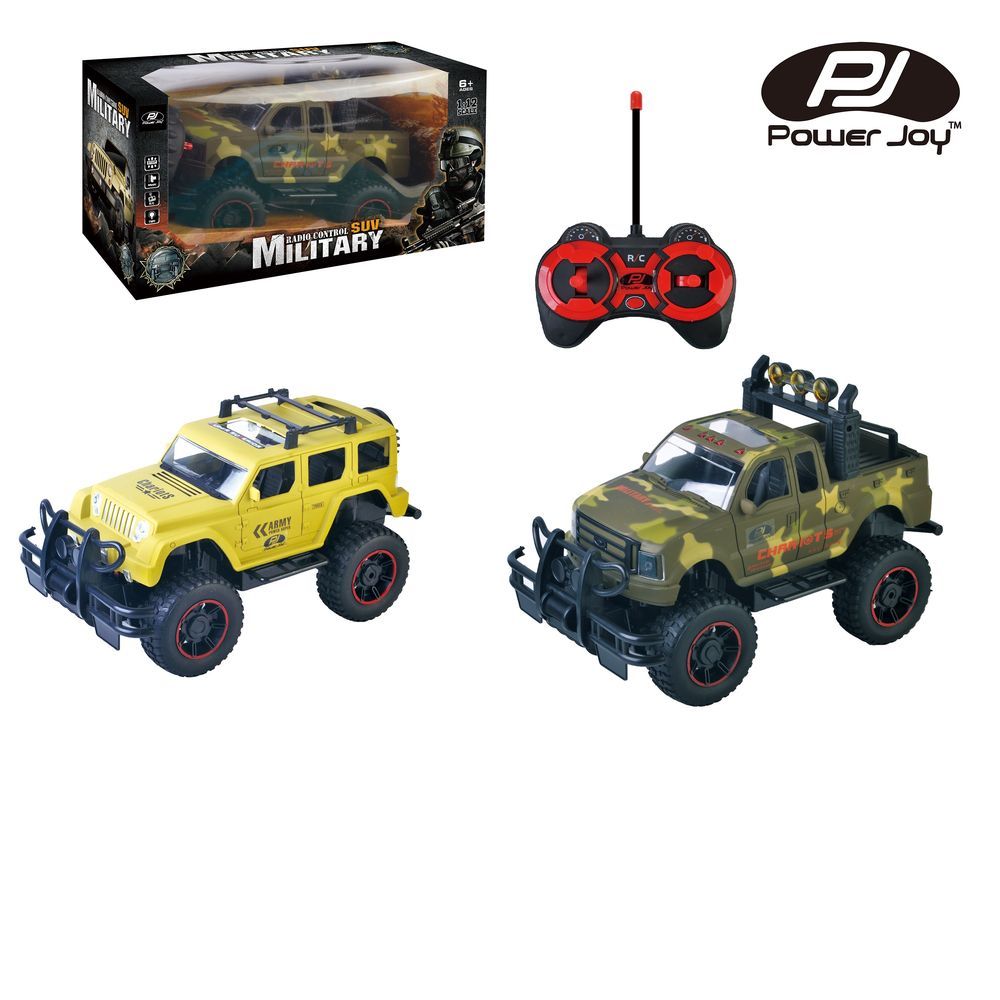 Power Joy - 1:12 RC Jeep With Lights 1pc - Assorted