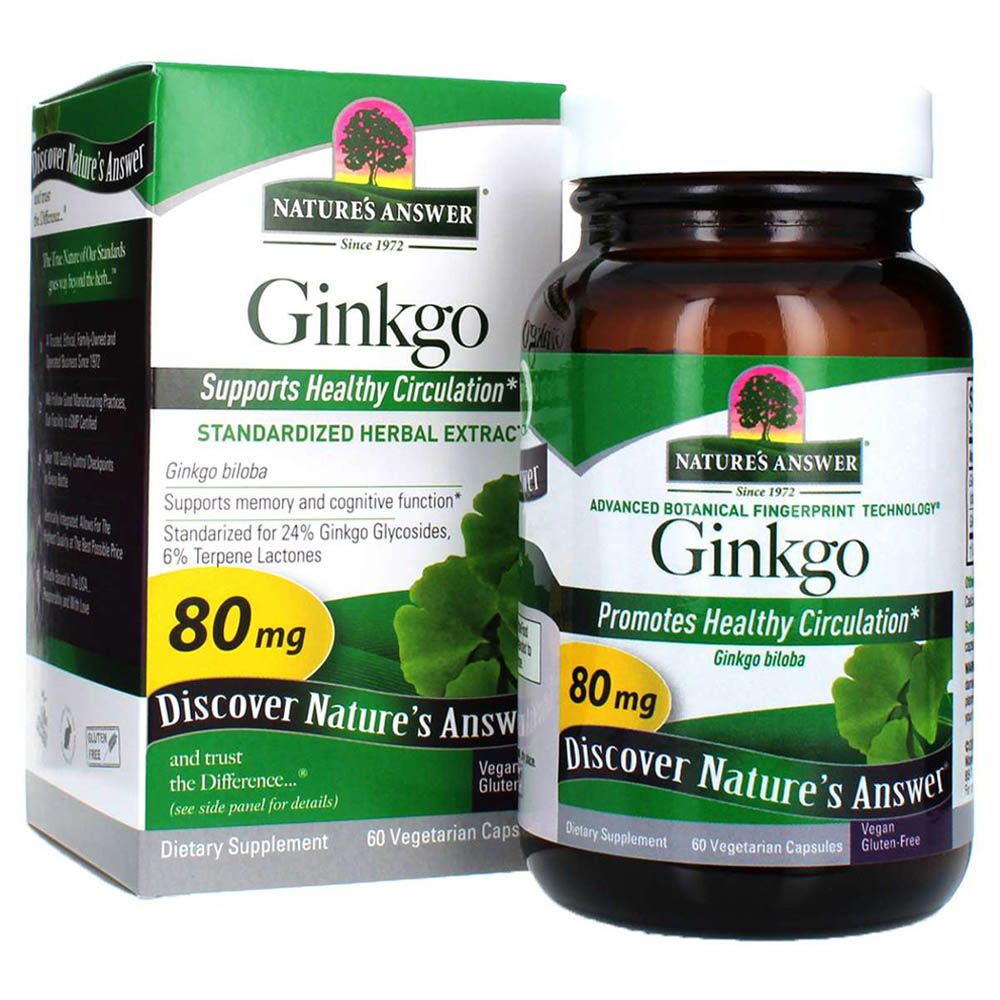 Nature's Answer Ginkgo Leaf Standardized 80mg Capsules 60's