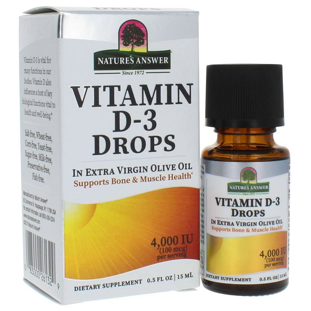 Nature's Answer - Vitamin D3 4000 IU Drops 0.5 fl oz, 15 mL