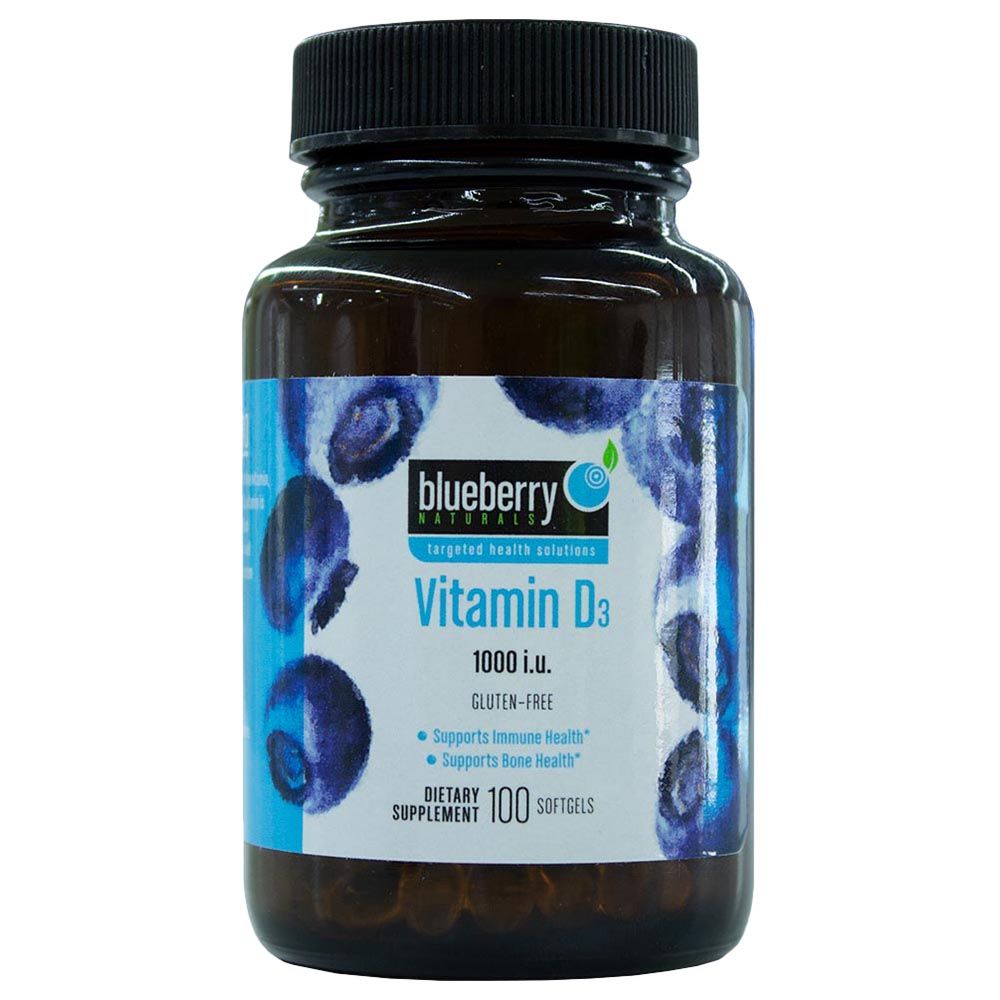 Blueberry Naturals Vitamin D3 1000 IU Softgels 100 s