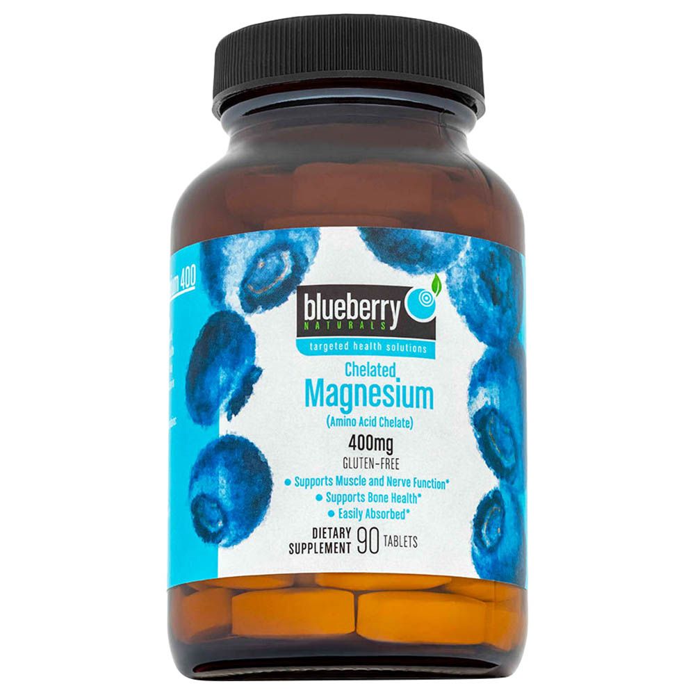 Blueberry Naturals Chelated Magnesium 400mg Tablets 90 s