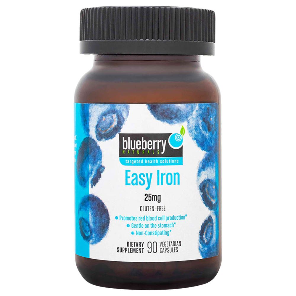 Blueberry Naturals Easy Iron 25mg Vegetarian Capsules 90 s