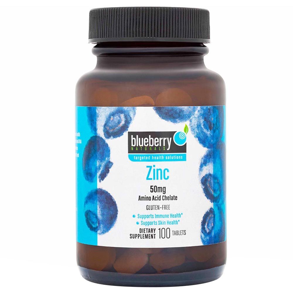 Blueberry Naturals Chelated Zinc 50mg Tablets 100 s