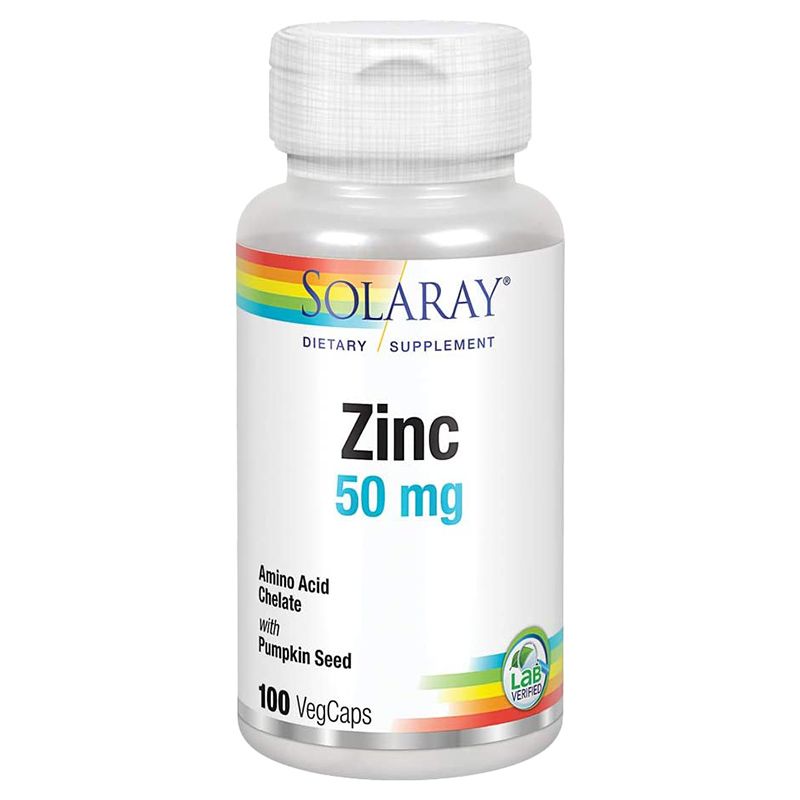 Solaray Zinc 50MG, 100 Vegetable Capsules