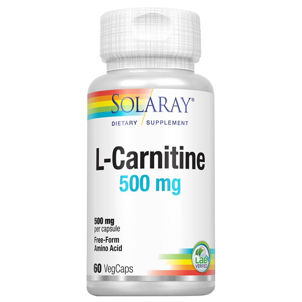 Solaray L-Carnitine 500mg, 60 Vegetable Capsules