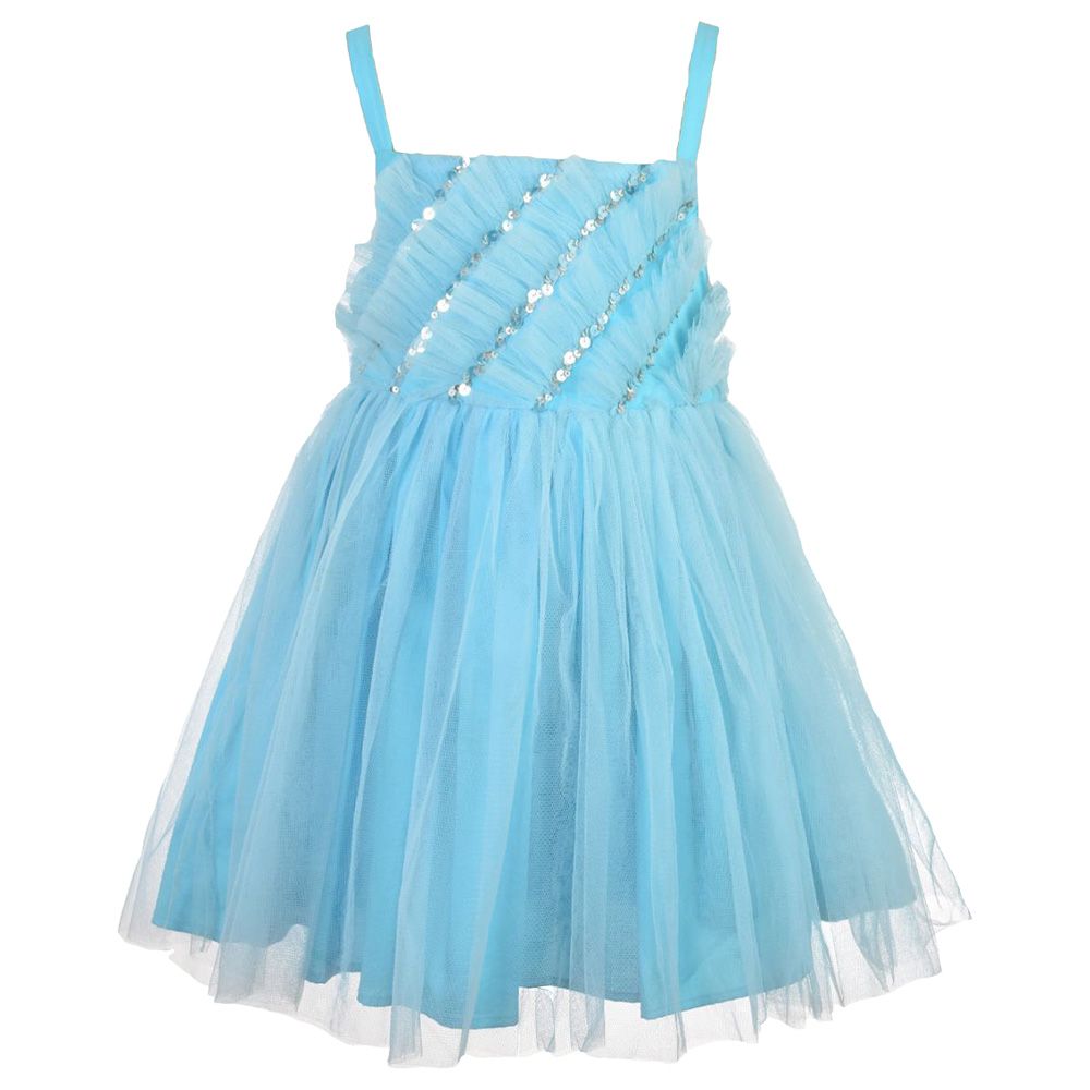 A Little Fable - Tulip Ruffle Dress - Blue