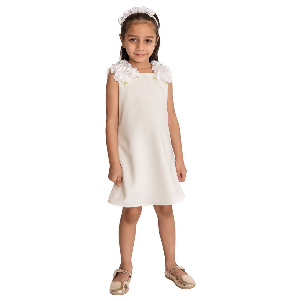 A Little Fable - Floral Serene Dress - Off White