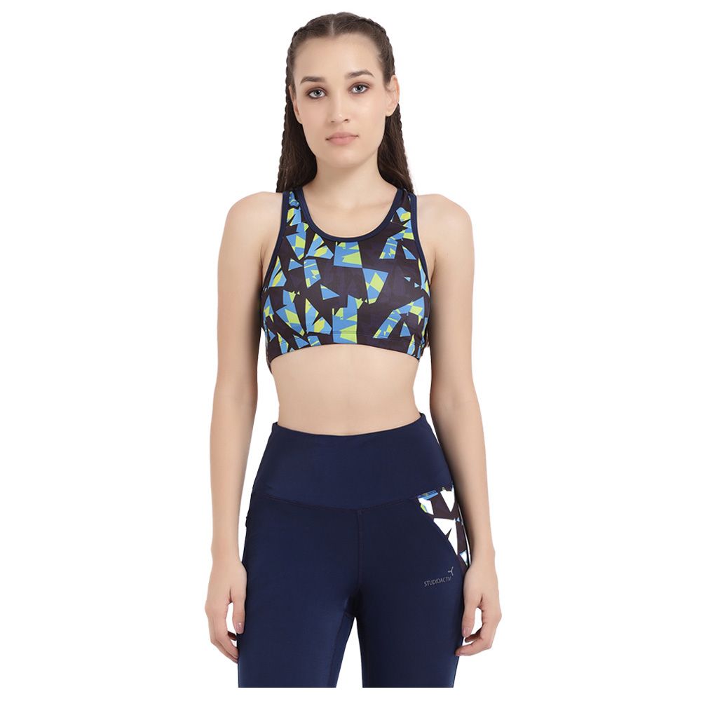 Studioactiv - Geometric Print Sports Bra - Blue 