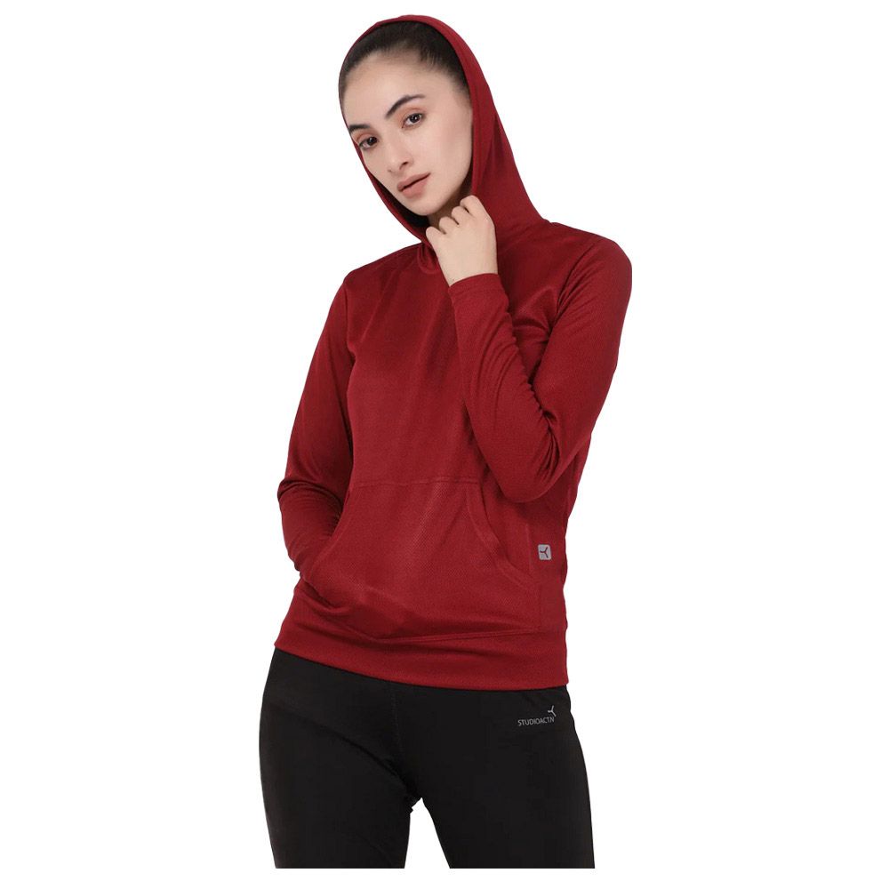 Studioactiv - Sassy Full Sleeves Hoodie - Burgundy