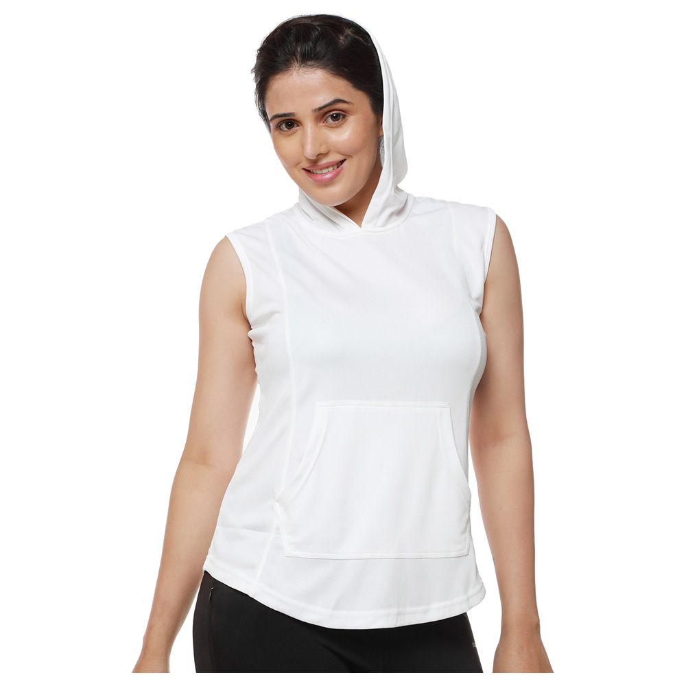 Studioactiv - White Sassy Sleeveless Hoodie